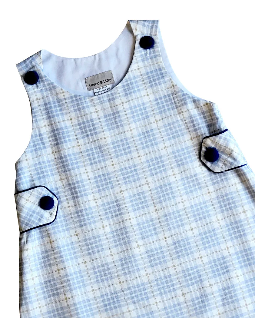 Fall Checkered with blue buttons Girl's Jumper