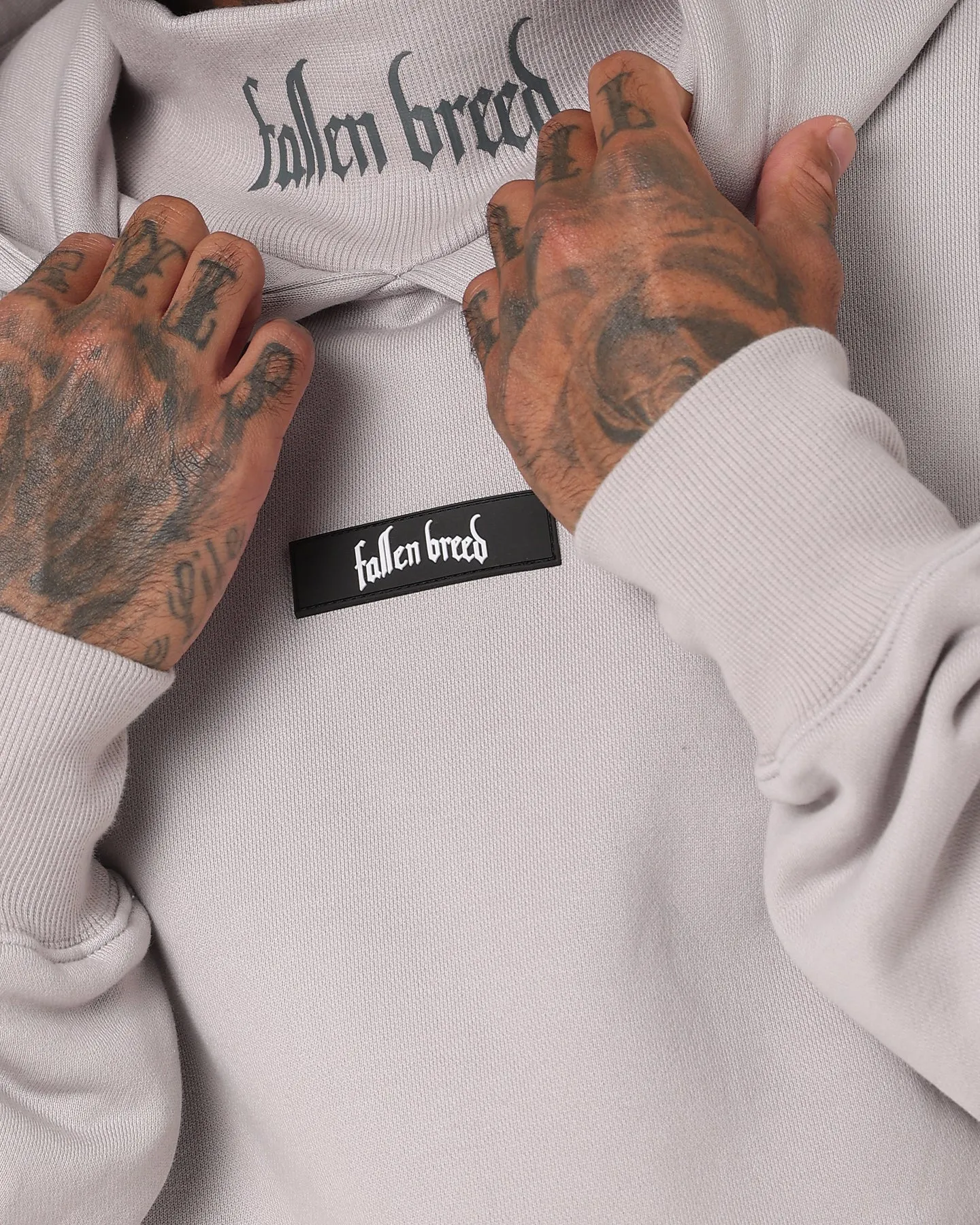 Fallen Breed Signature Logo Hoodie Light Grey