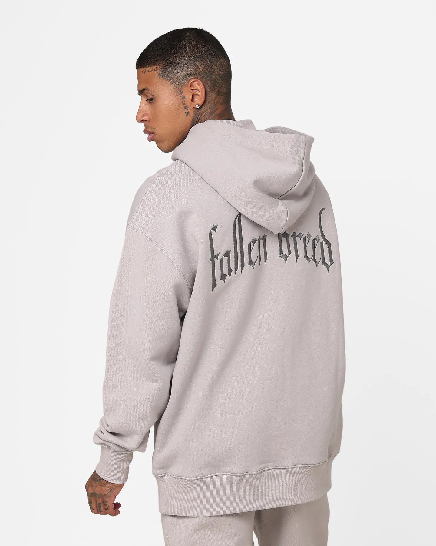 Fallen Breed Signature Logo Hoodie Light Grey