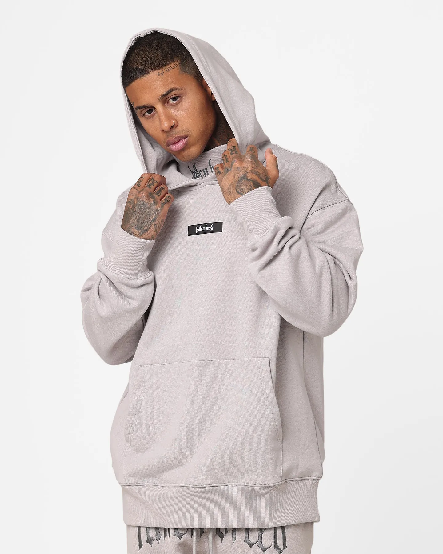 Fallen Breed Signature Logo Hoodie Light Grey