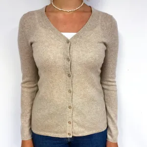 Fawn Brown Cashmere V-Neck Cardigan Small