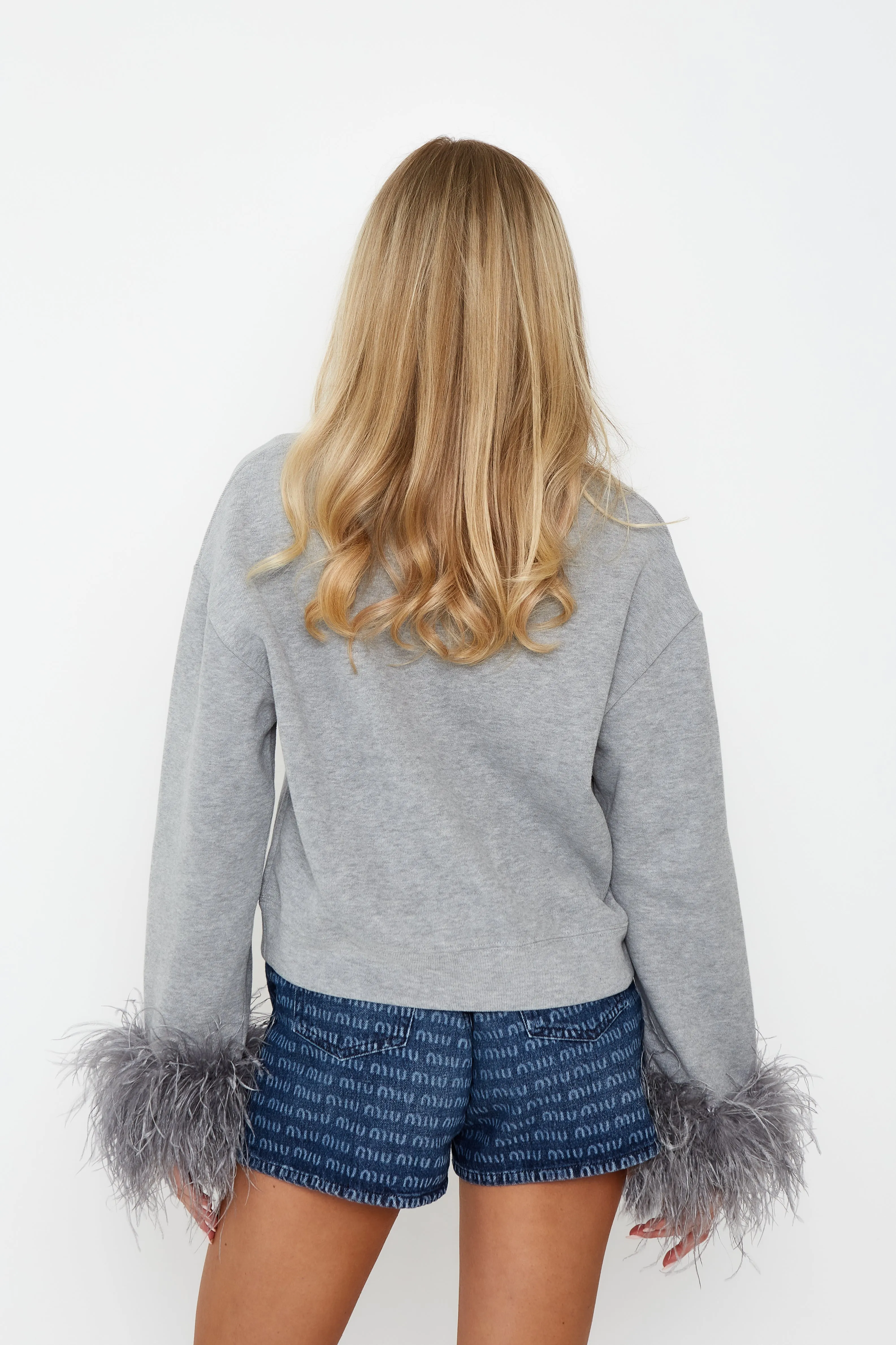 Feather Cuff Sweatshirt