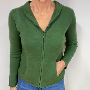 Fern Green Cashmere Zip Hoodie Jumper Medium