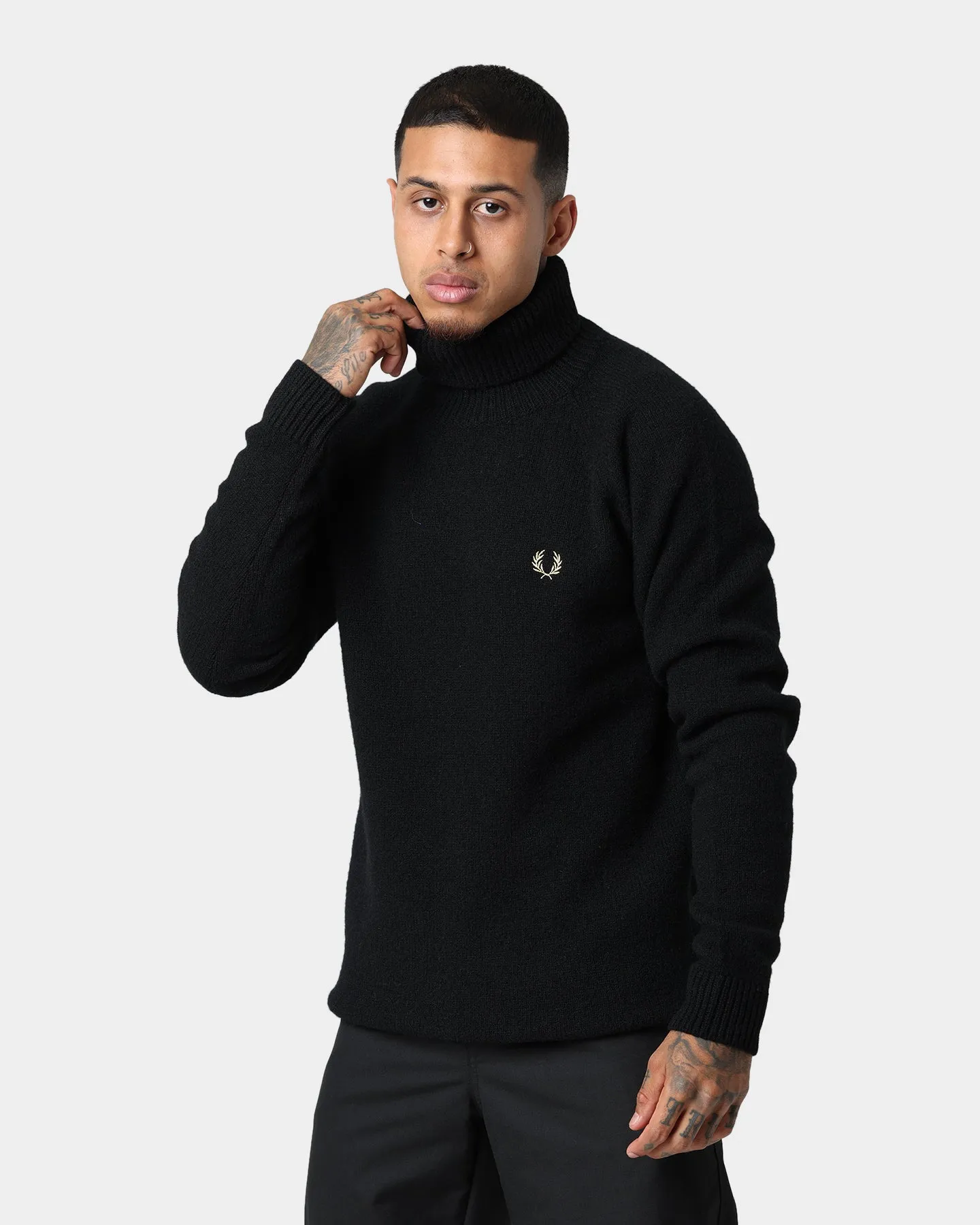 Fred Perry Roll Neck Jumper Black