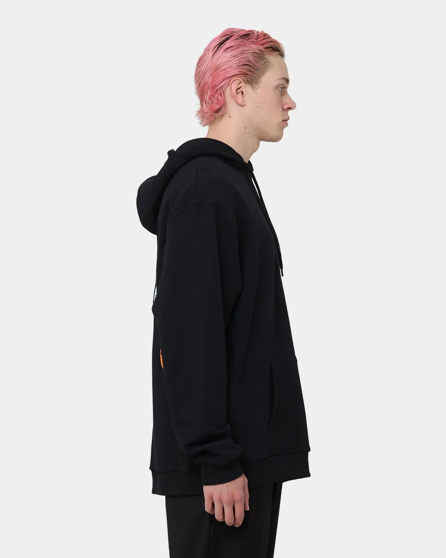 Fred Perry X Raf Simons Patched Overhead Hoodie Black