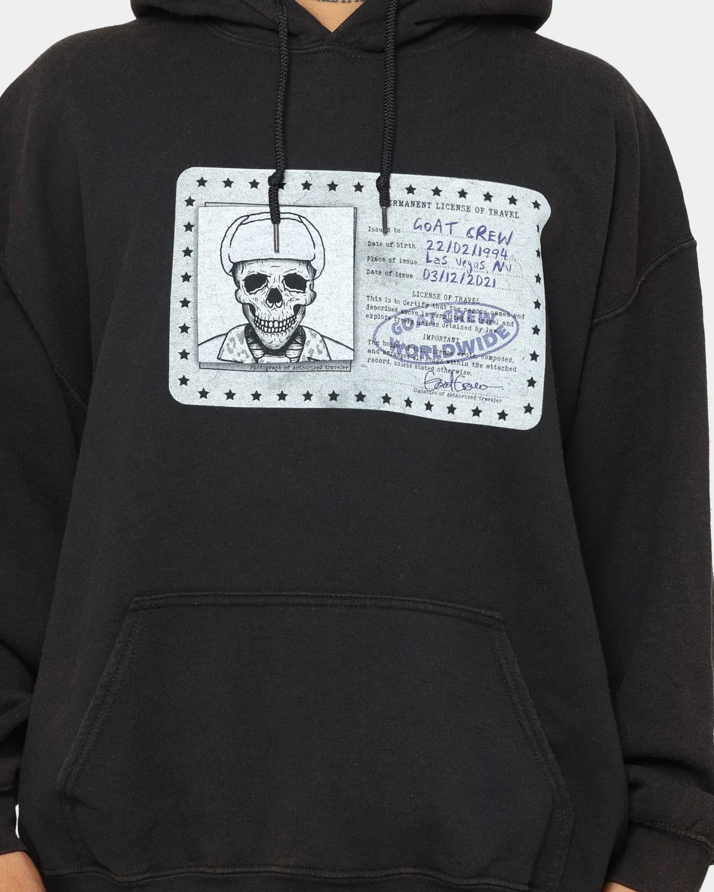 Goat Crew License Vintage Hoodie Black Wash