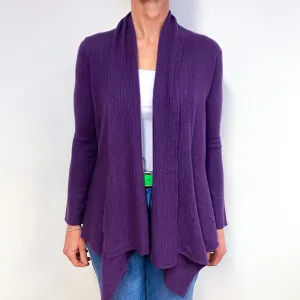 Grape Purple Cashmere Waterfall Cardigan Medium