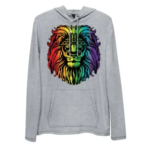 Grey Heart of a Lion Pride Lightweight Hoodie Black/Rainbow