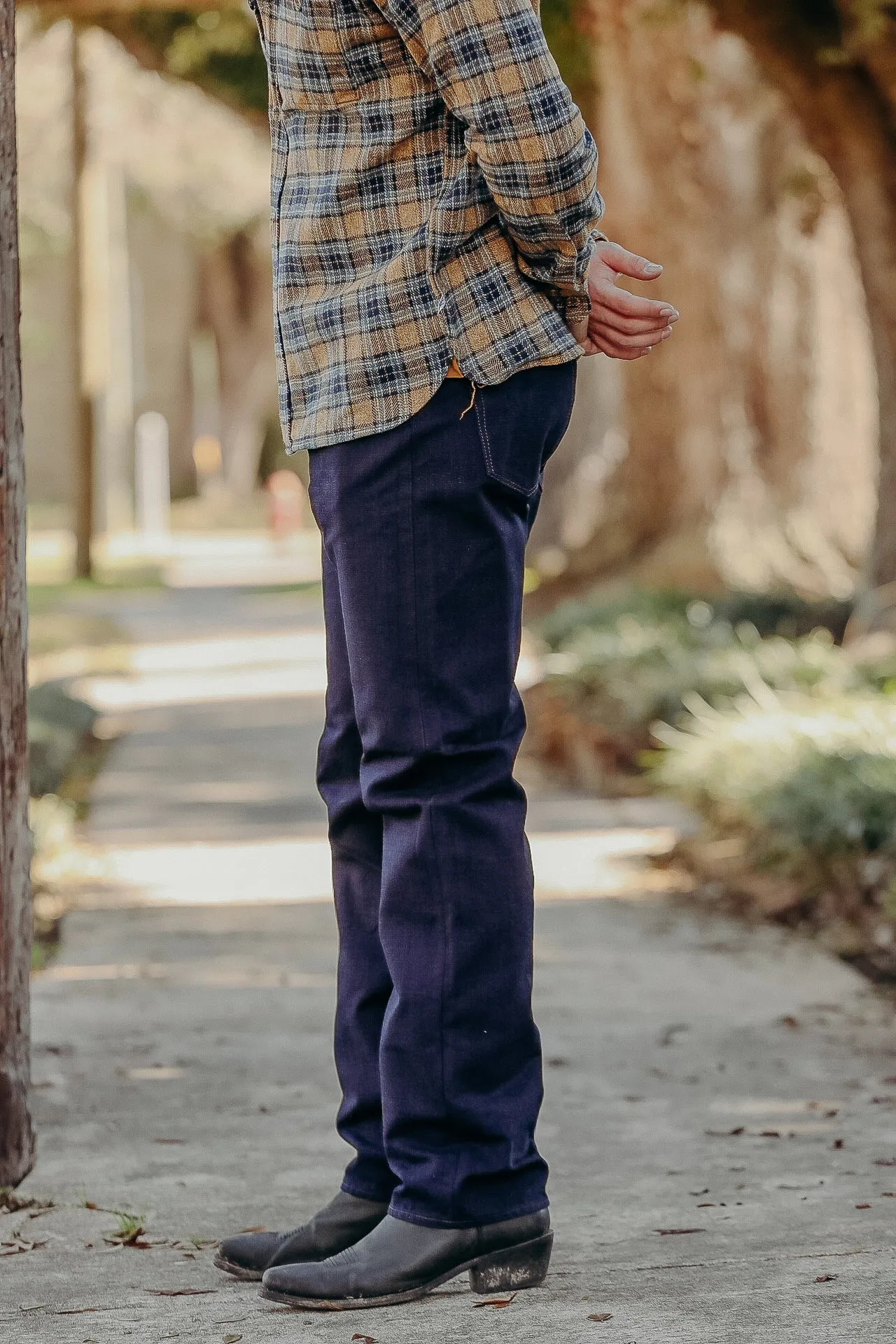 Heavy Duck Cloth Regular Straight Chino- Double Indigo (1176-ID)