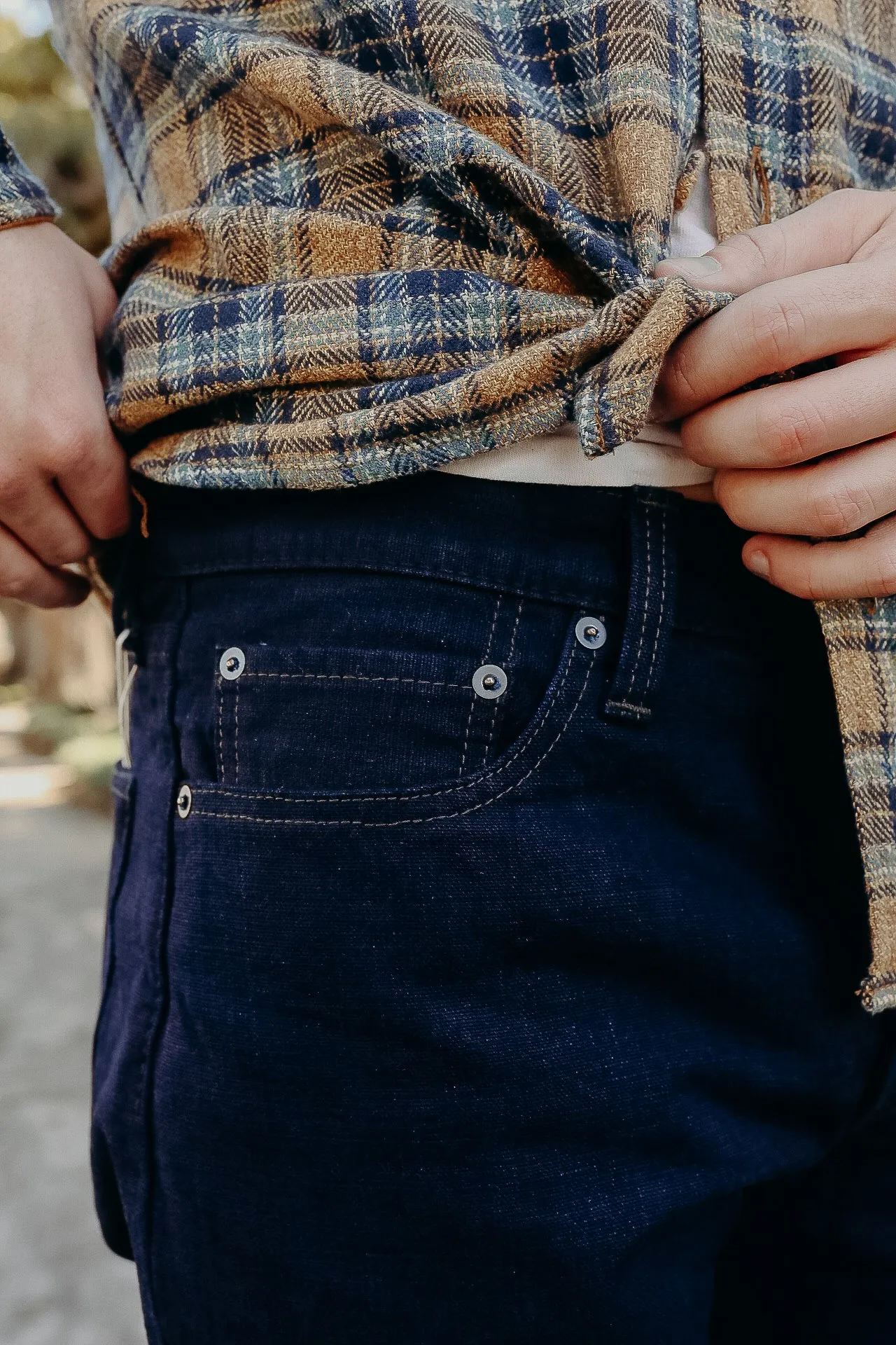 Heavy Duck Cloth Regular Straight Chino- Double Indigo (1176-ID)