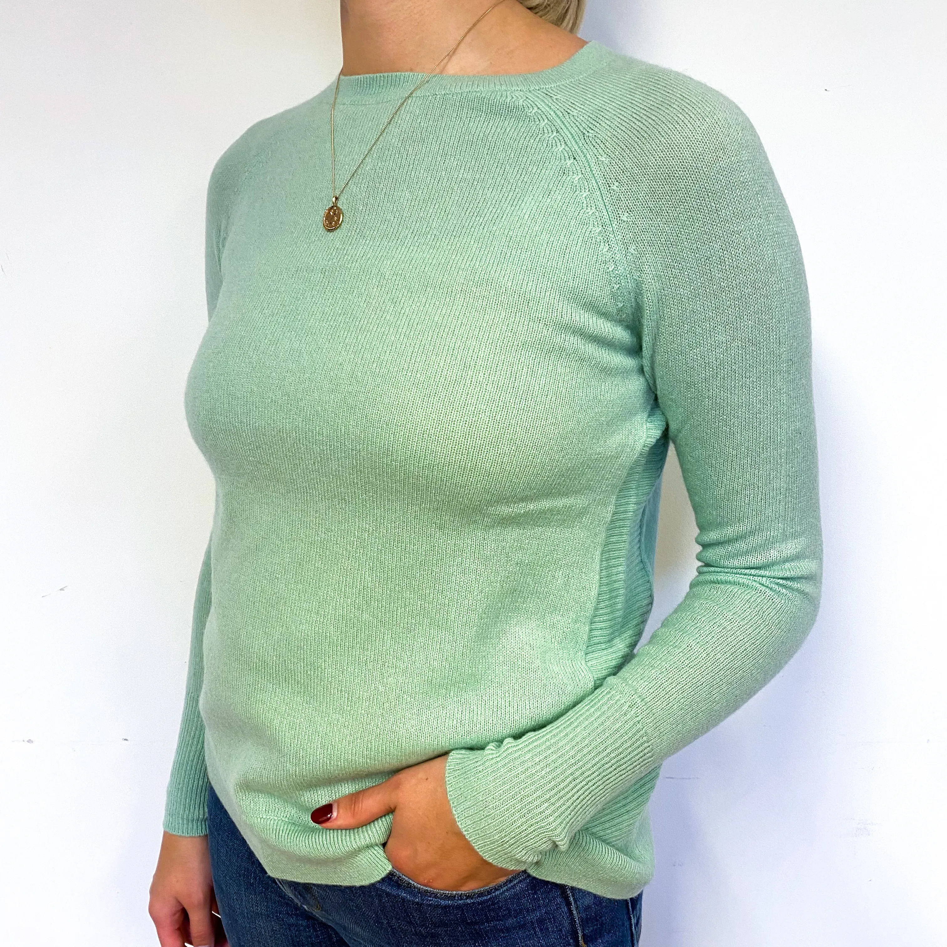 Hellebore Green Crew Neck Jumper Small