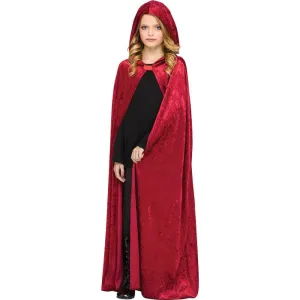 Hooded Velour Cape Red - Child