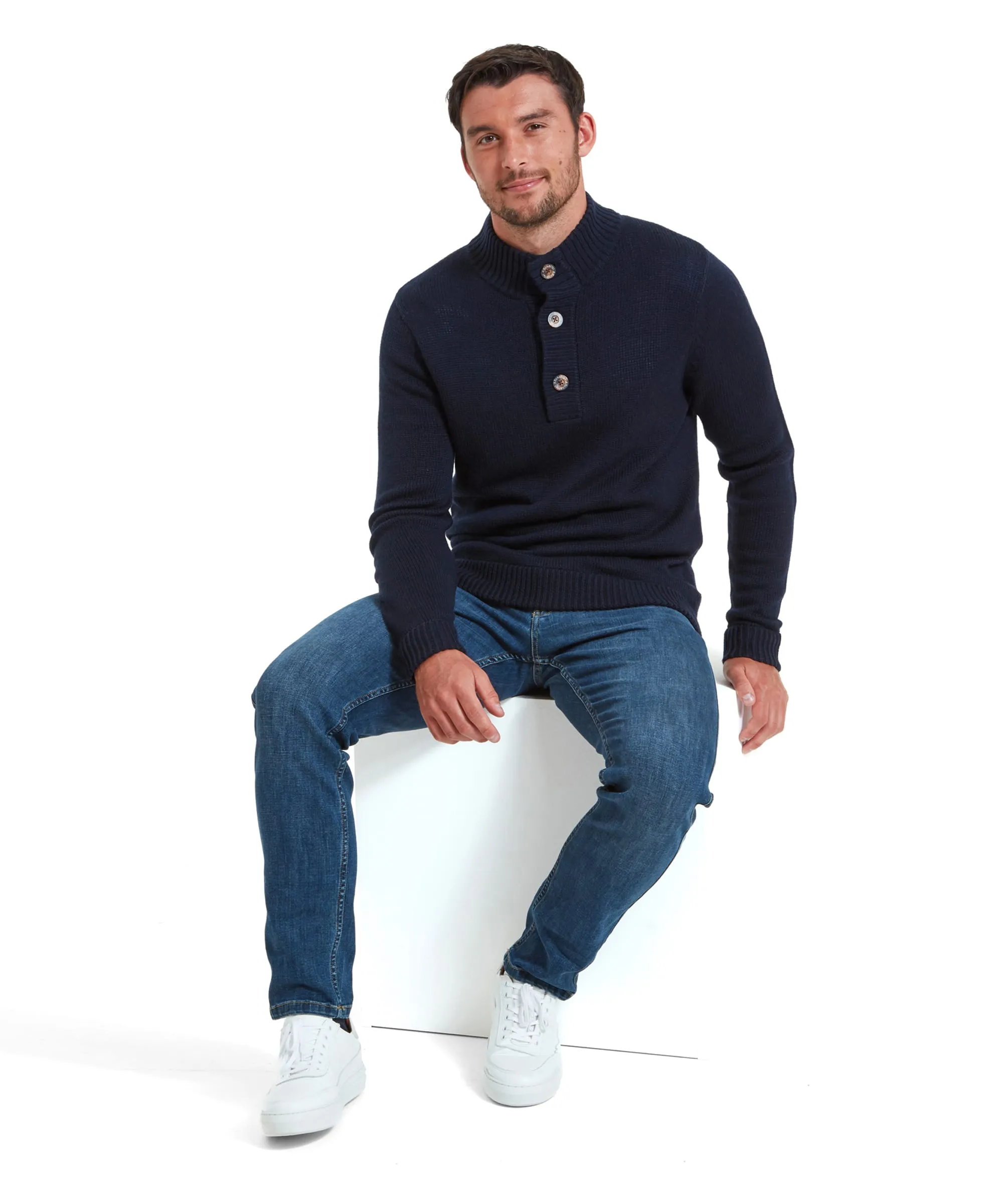 Kenmore Lambswool Mix Jumper - Navy