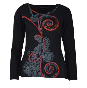 ladies-black-long-sleeve-tops-with-flower-patches-and-embroidery