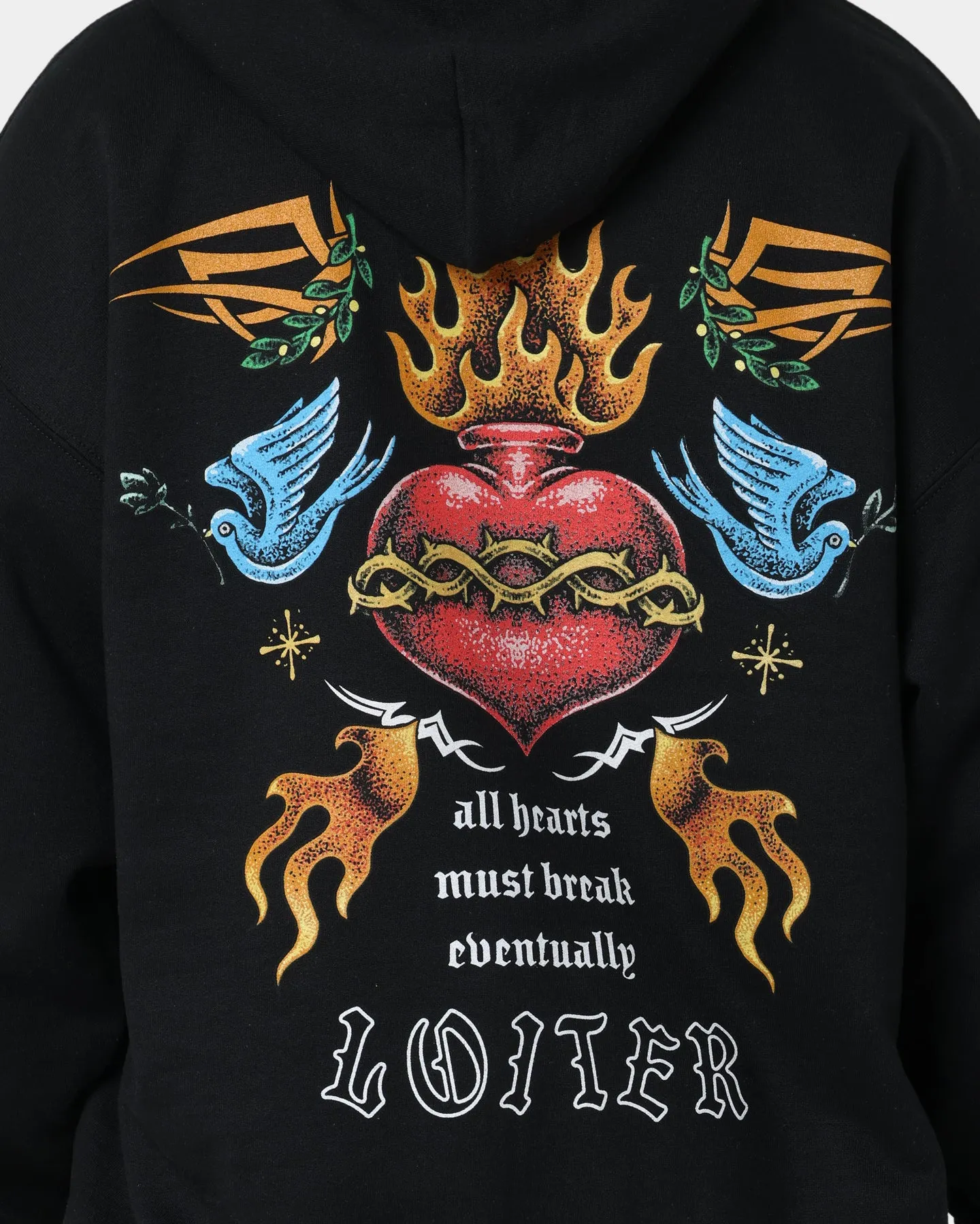 Loiter Hearts Ablaze Hoodie Black