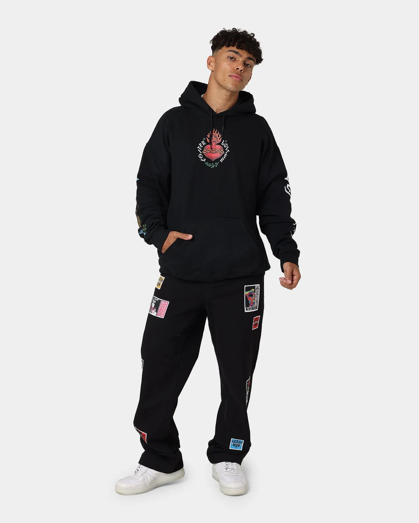 Loiter Hearts Ablaze Hoodie Black