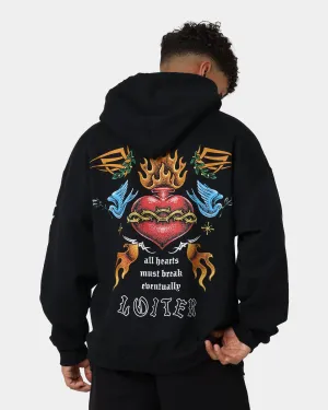 Loiter Hearts Ablaze Hoodie Black