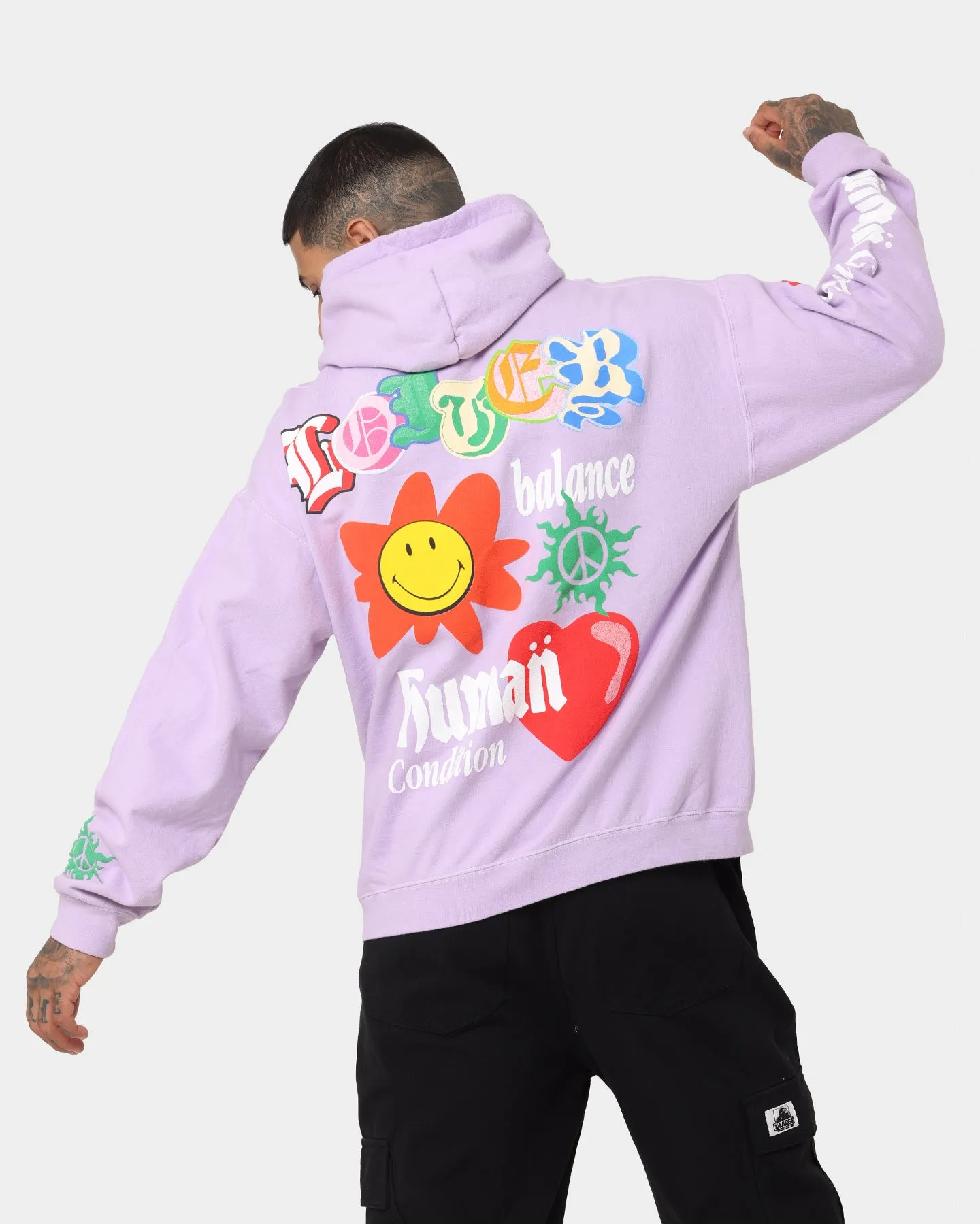 Loiter X Smiley Logo Puff Print Hoodie Lilac