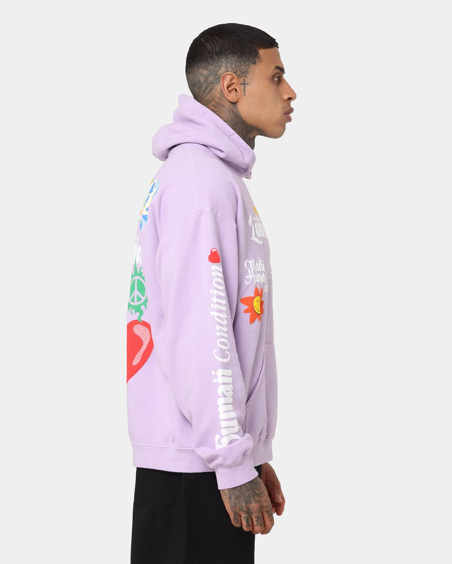 Loiter X Smiley Logo Puff Print Hoodie Lilac