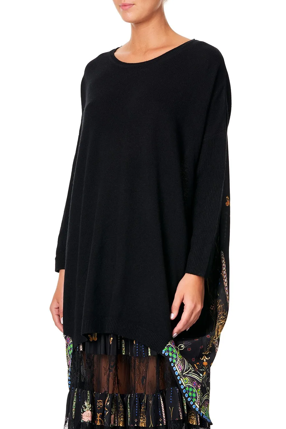 Long Sleeve Jumper W/ Print Back- Rebelle Rebelle