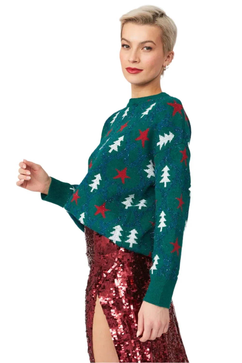 Luxury Christmas Jumper - Green Cashmere and Sustainable Banana Blend