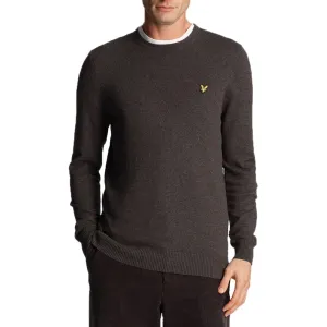 Lyle & Scott Cotton Merino Crew Neck Pullover - Charcoal Marl