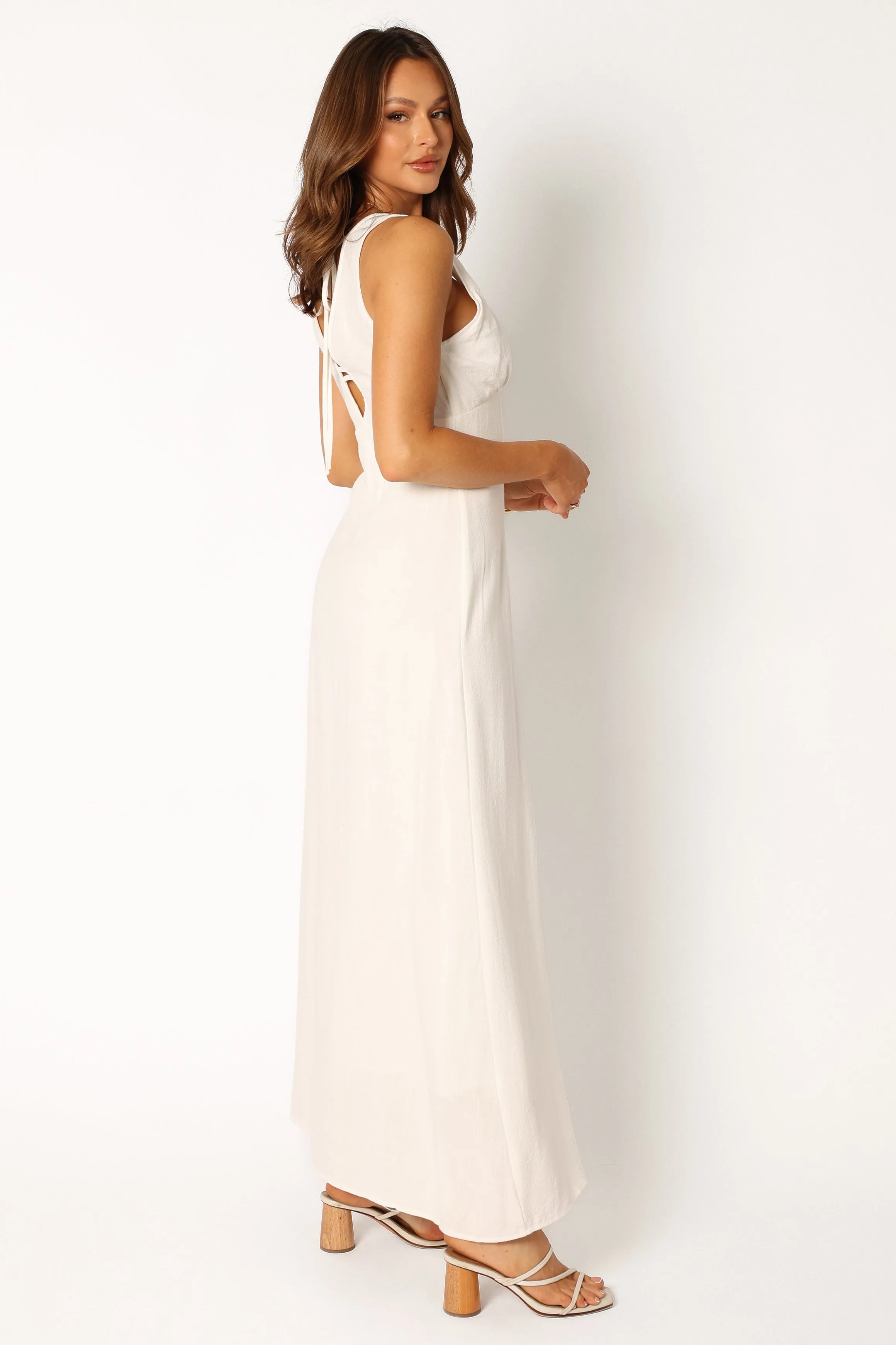 Marley Midi Slip Dress - White