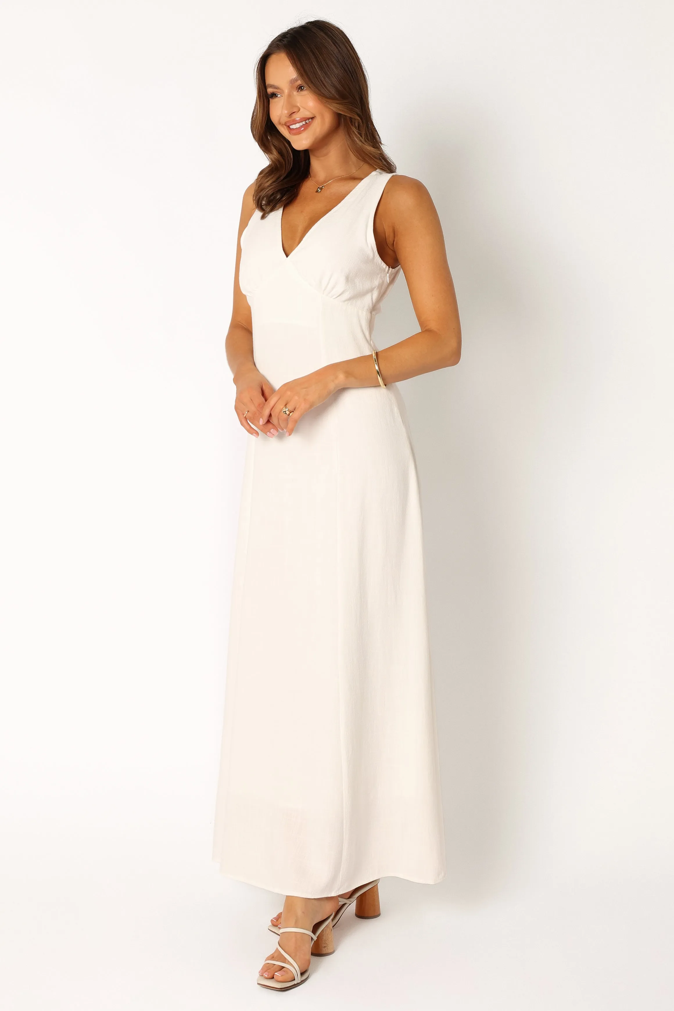 Marley Midi Slip Dress - White