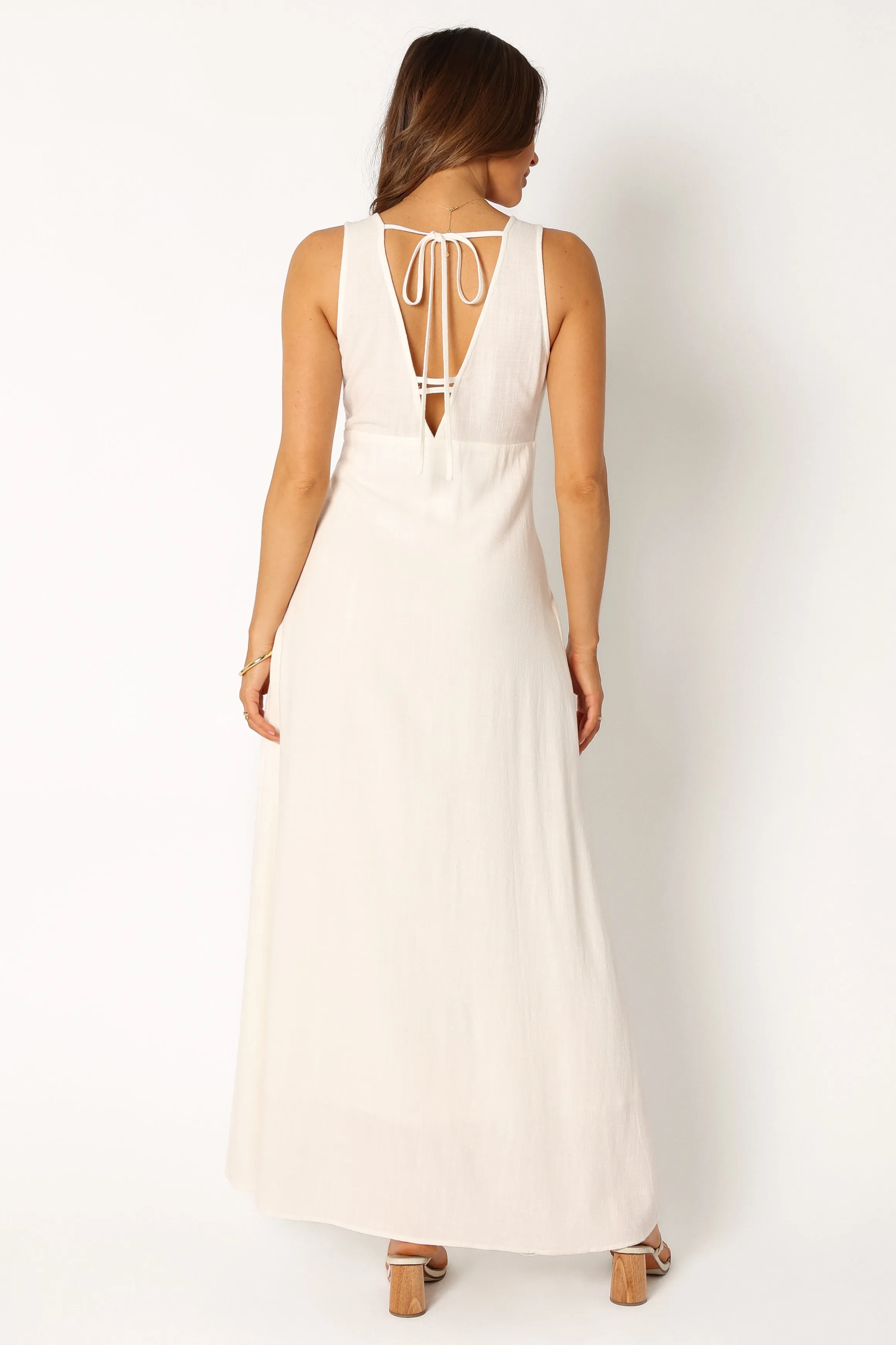 Marley Midi Slip Dress - White