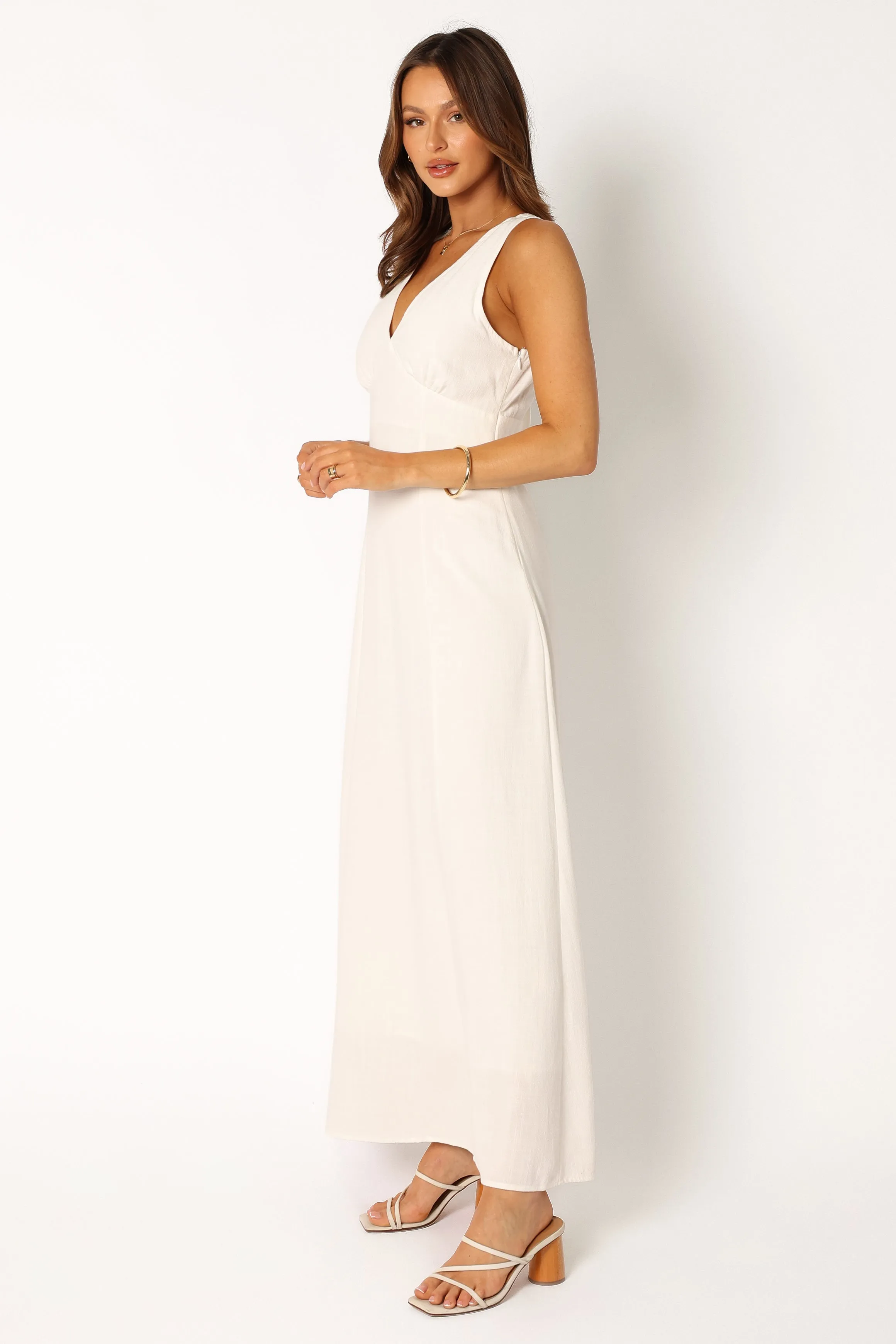 Marley Midi Slip Dress - White