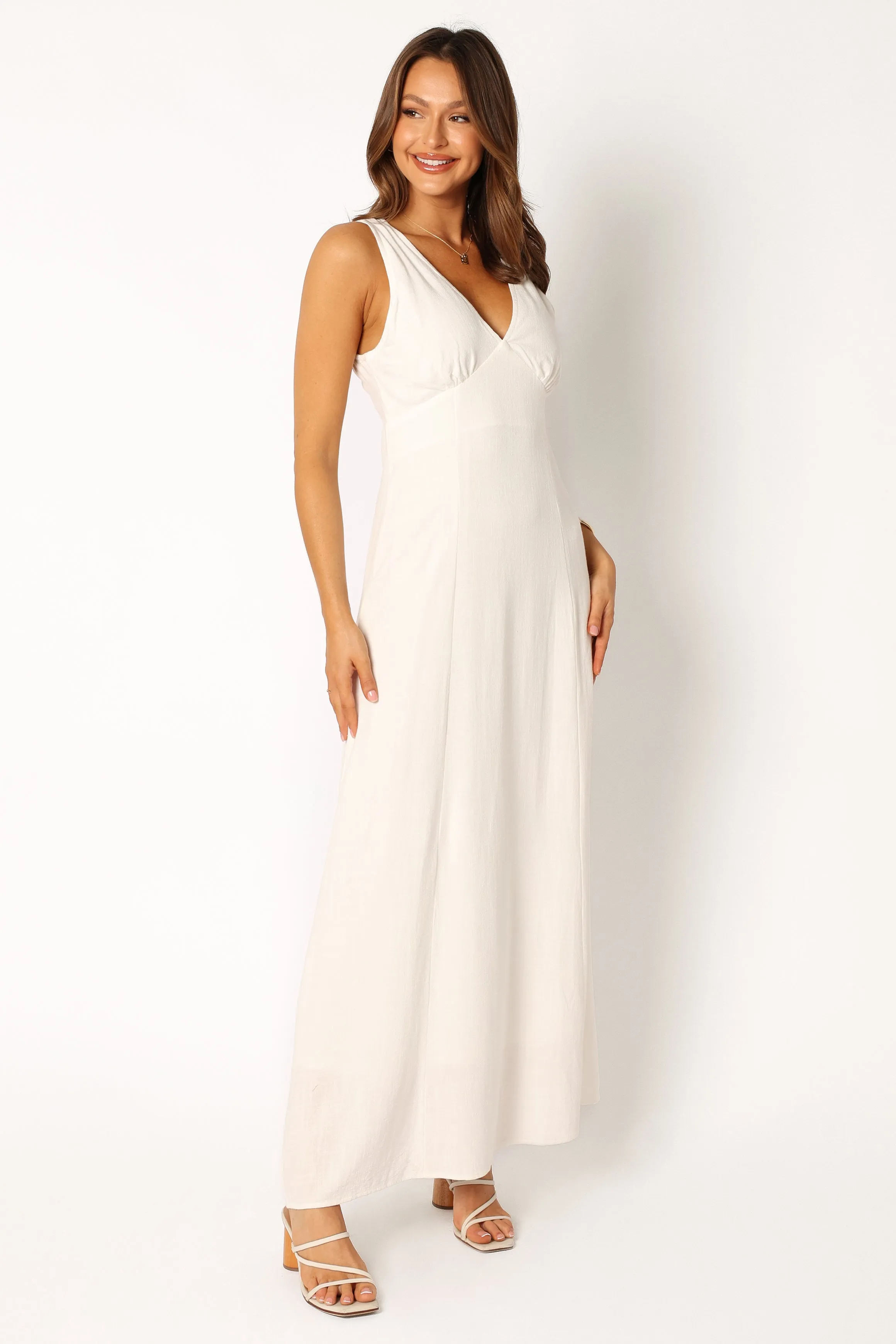 Marley Midi Slip Dress - White