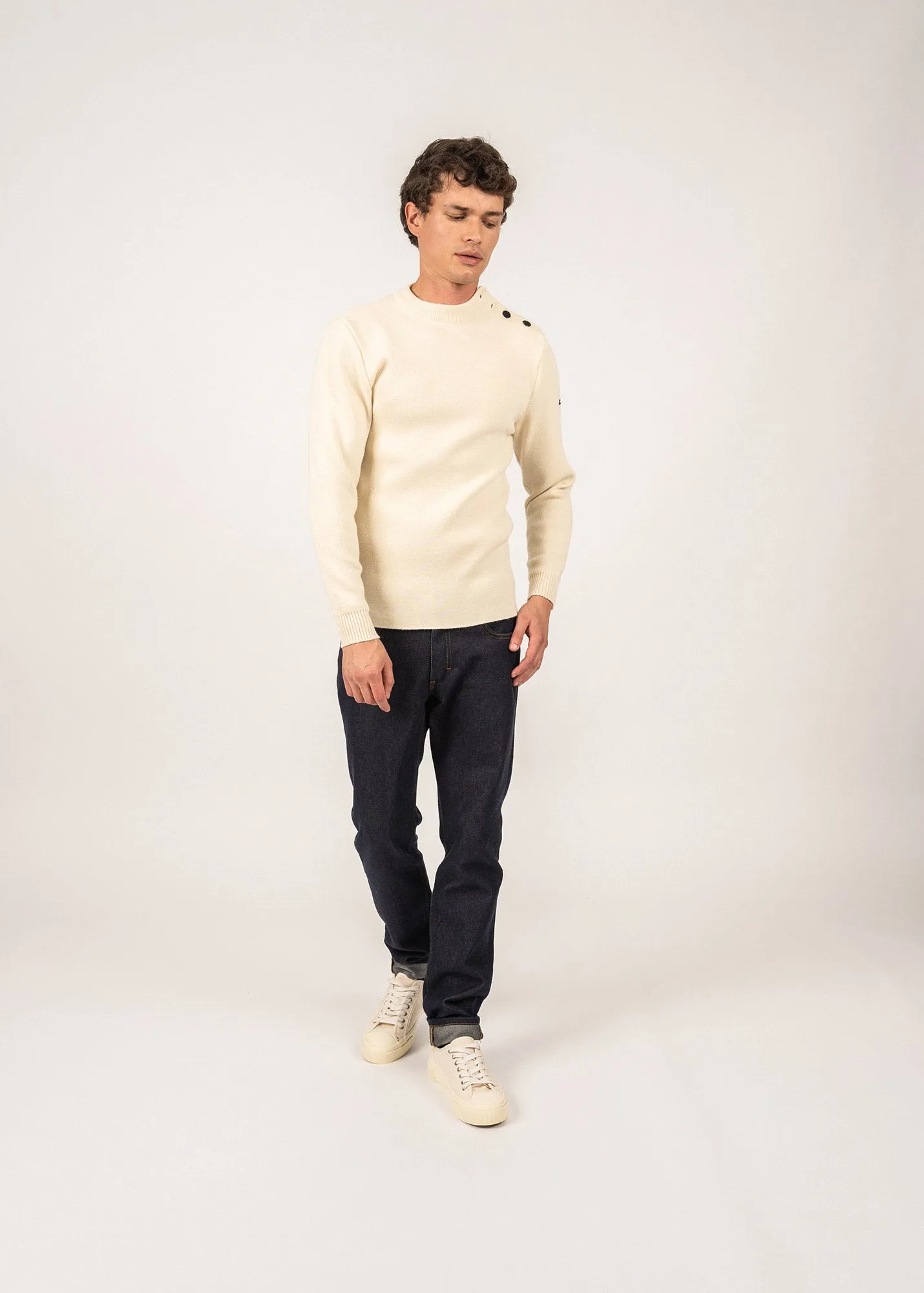 Matelot authentic sailor jumper - slim fit, in pure new wool (ECRU)