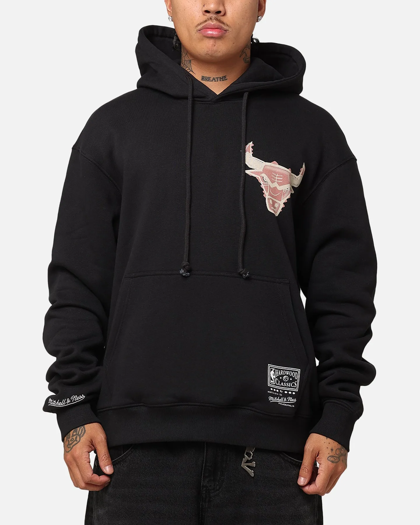 Mitchell & Ness Chicago Bulls Champs Graffiti Hoodie Faded Black