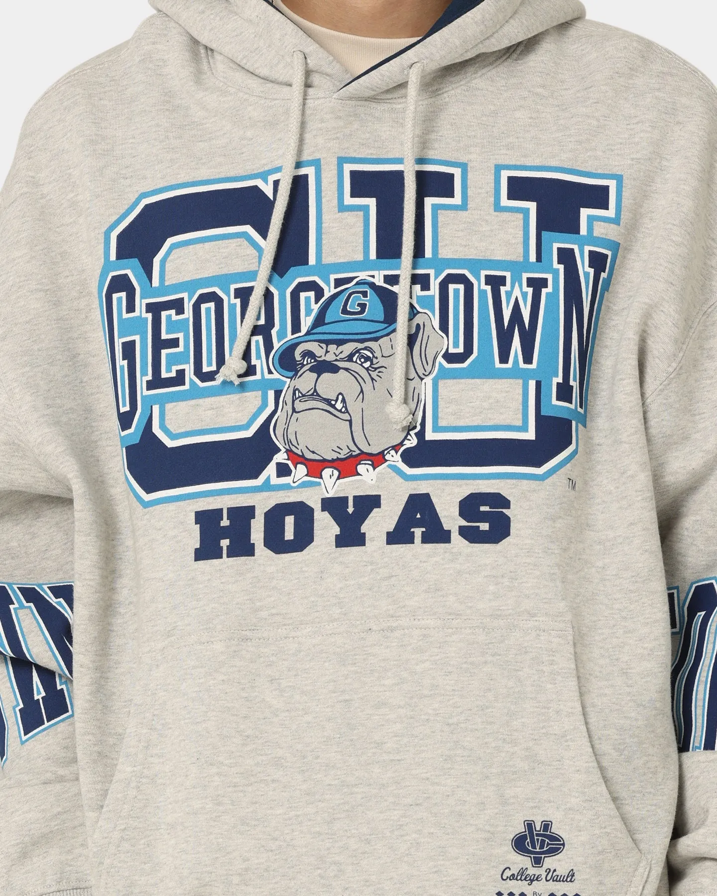 Mitchell & Ness Georgetown Hoyas Hussle Hoodie Vintage Grey Marle