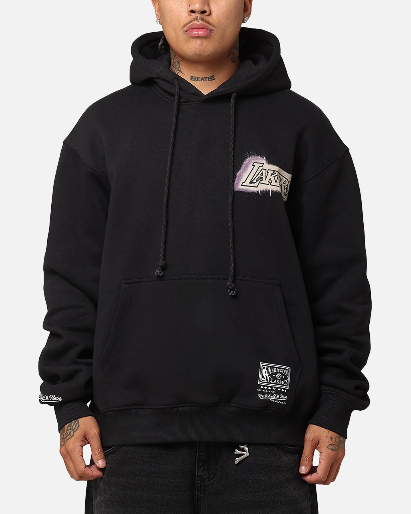 Mitchell & Ness Los Angeles Lakers Champs Graffiti Hoodie Faded Black