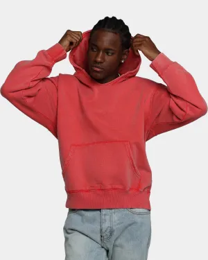 MNML Open Neck Hoodie Vintage Red