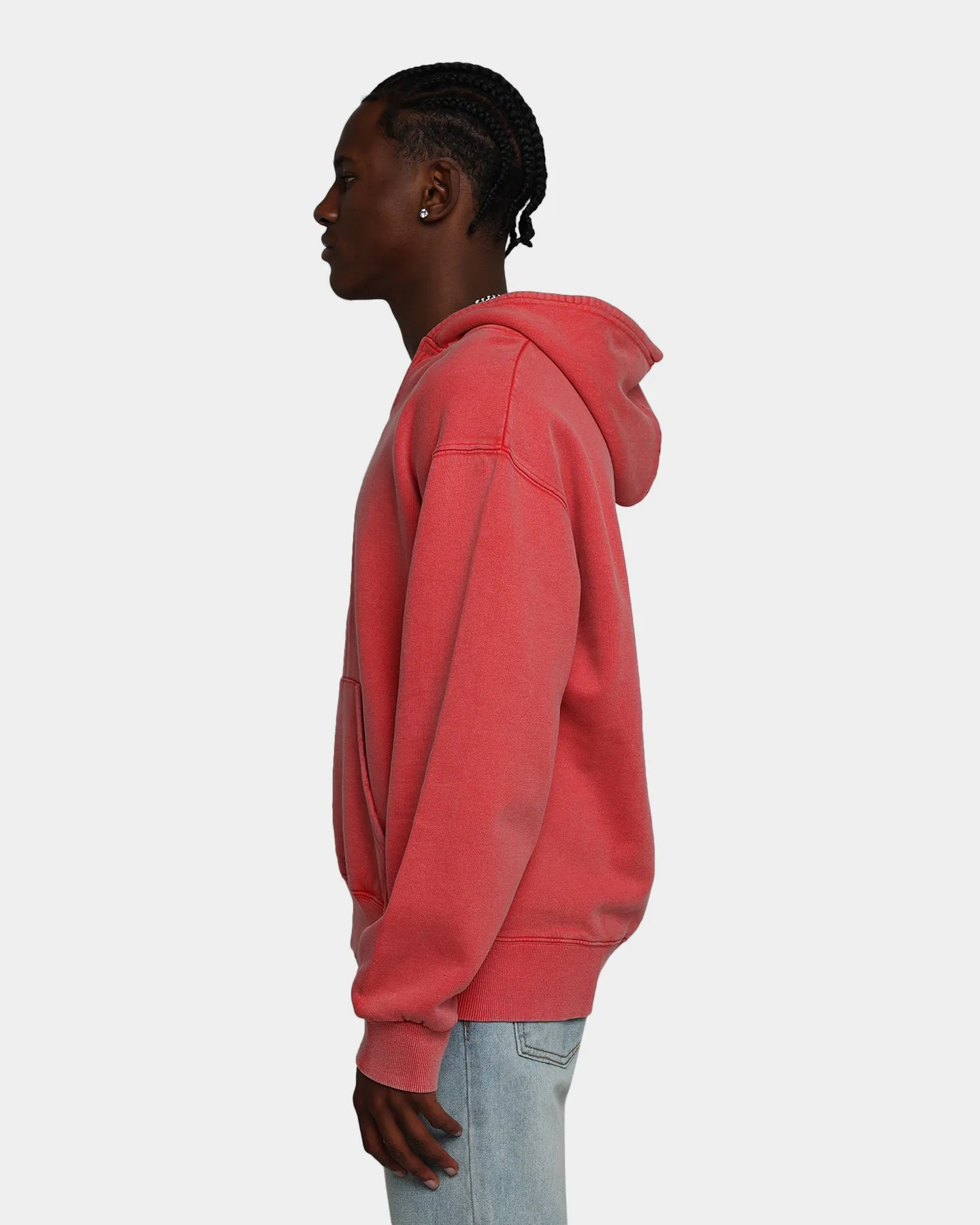 MNML Open Neck Hoodie Vintage Red