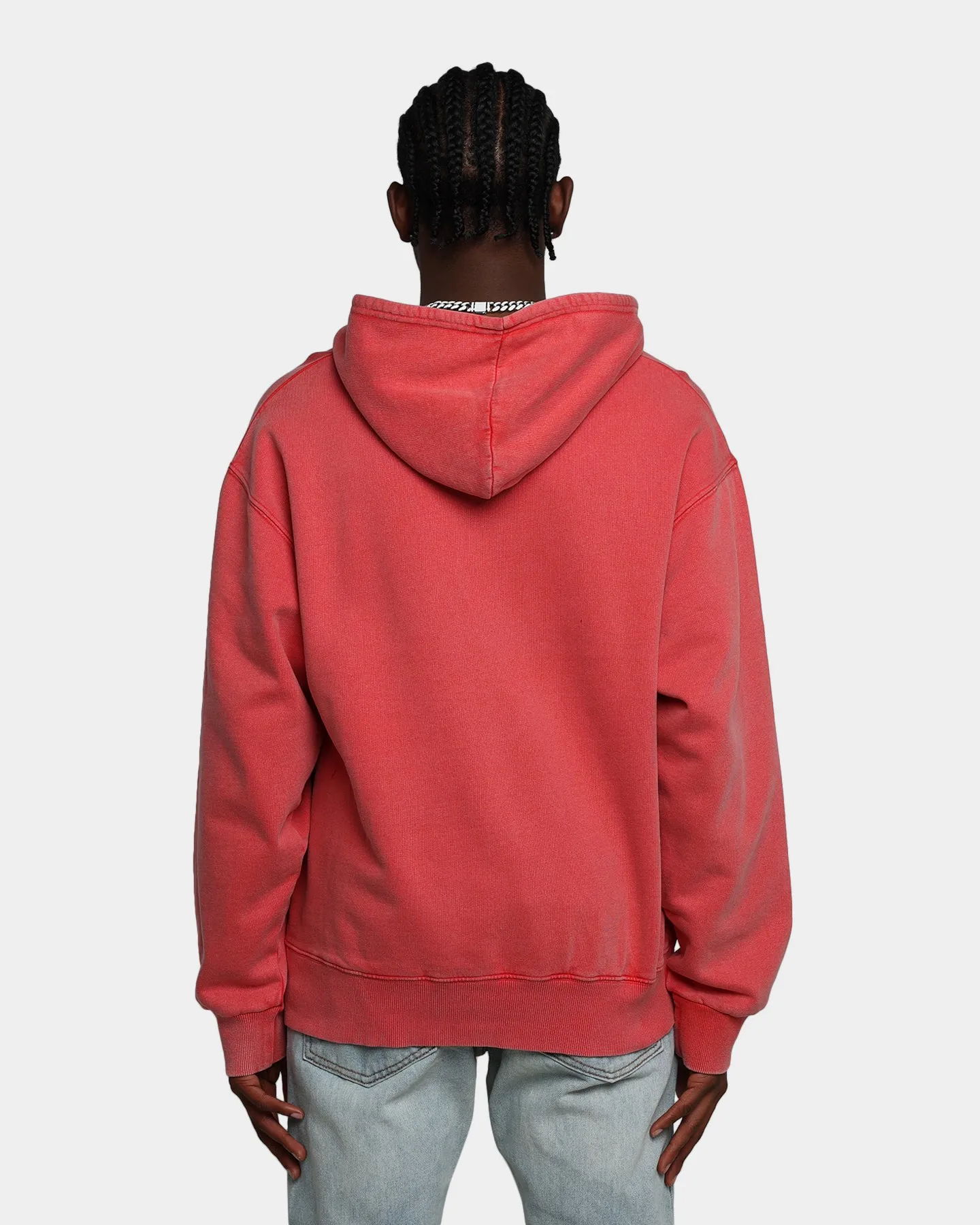 MNML Open Neck Hoodie Vintage Red