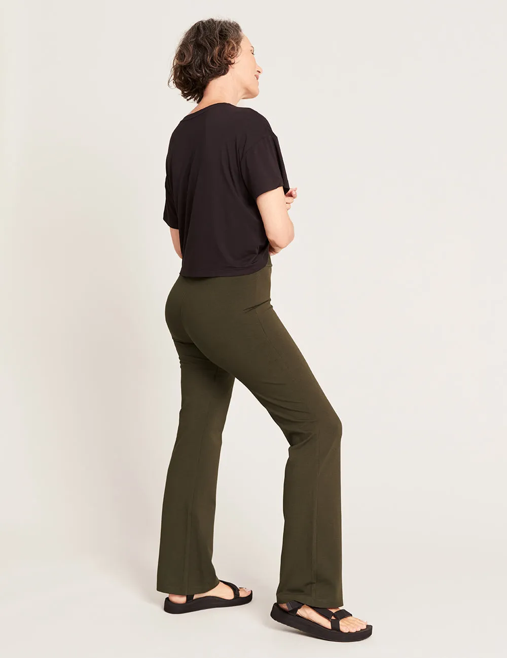 Motivate High Waist Flare Pant - Dark Olive