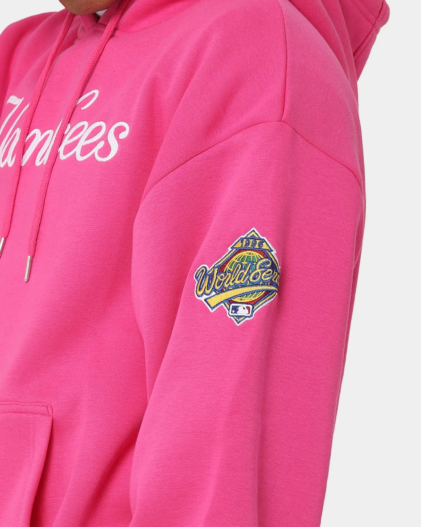 New Era New York Yankees 'Tropical Punch Script Pack' Oversized Hoodie Hot Pink