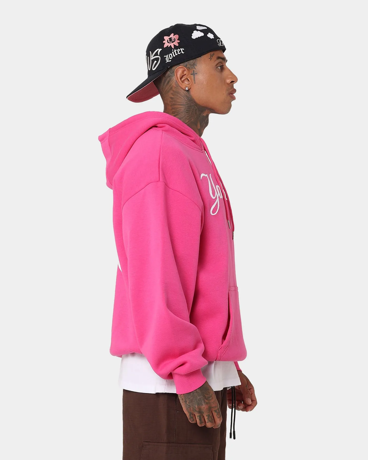 New Era New York Yankees 'Tropical Punch Script Pack' Oversized Hoodie Hot Pink