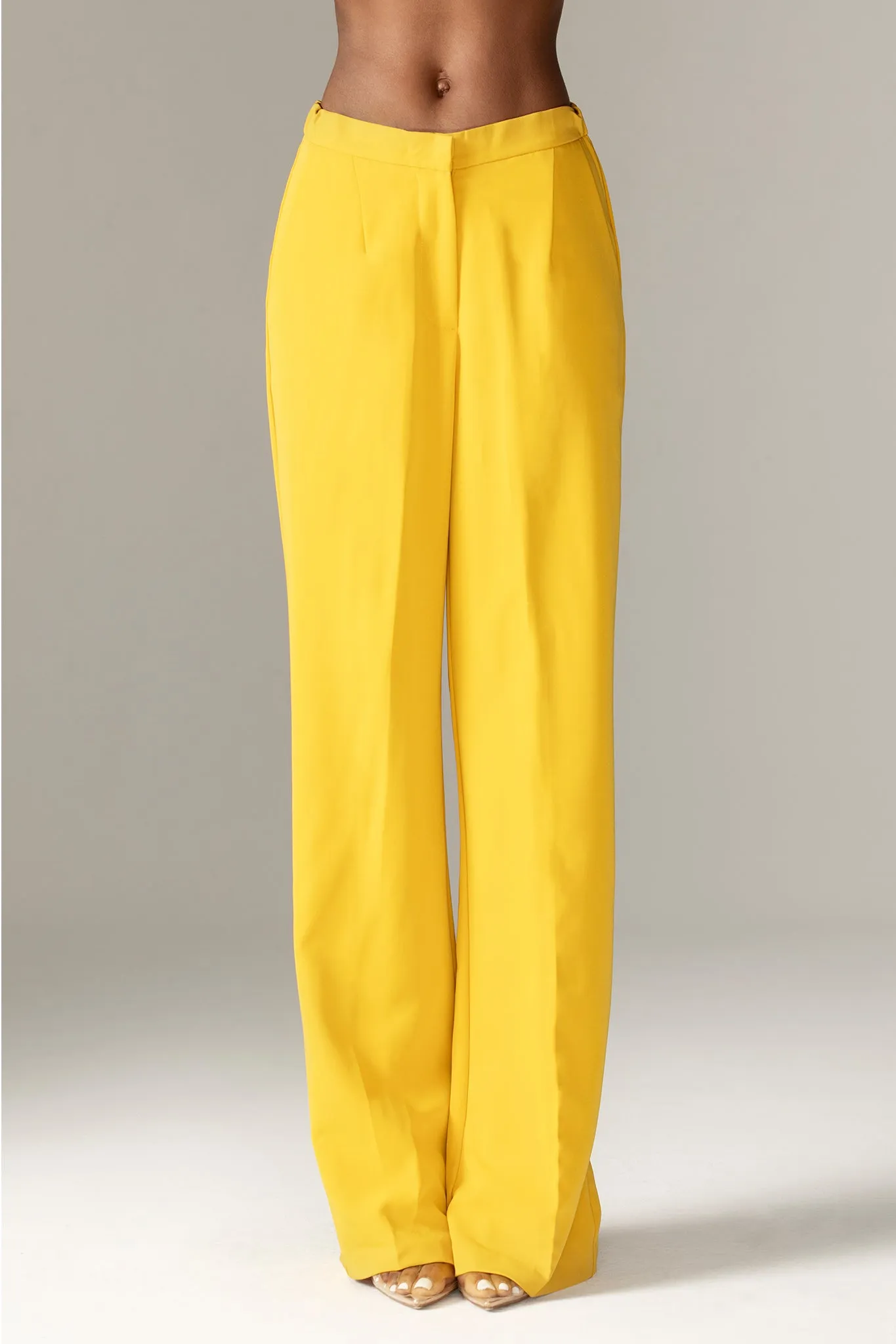 Niaz High Waist Wide Leg Pants (Yellow)