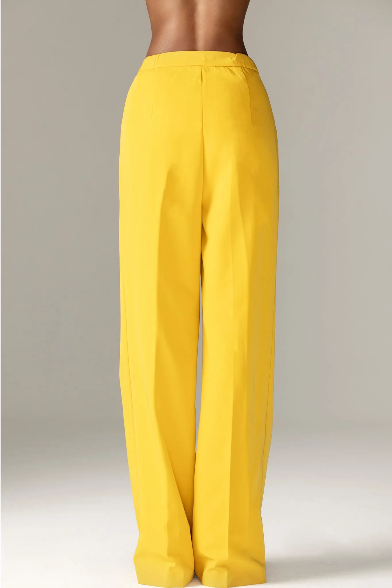 Niaz High Waist Wide Leg Pants (Yellow)