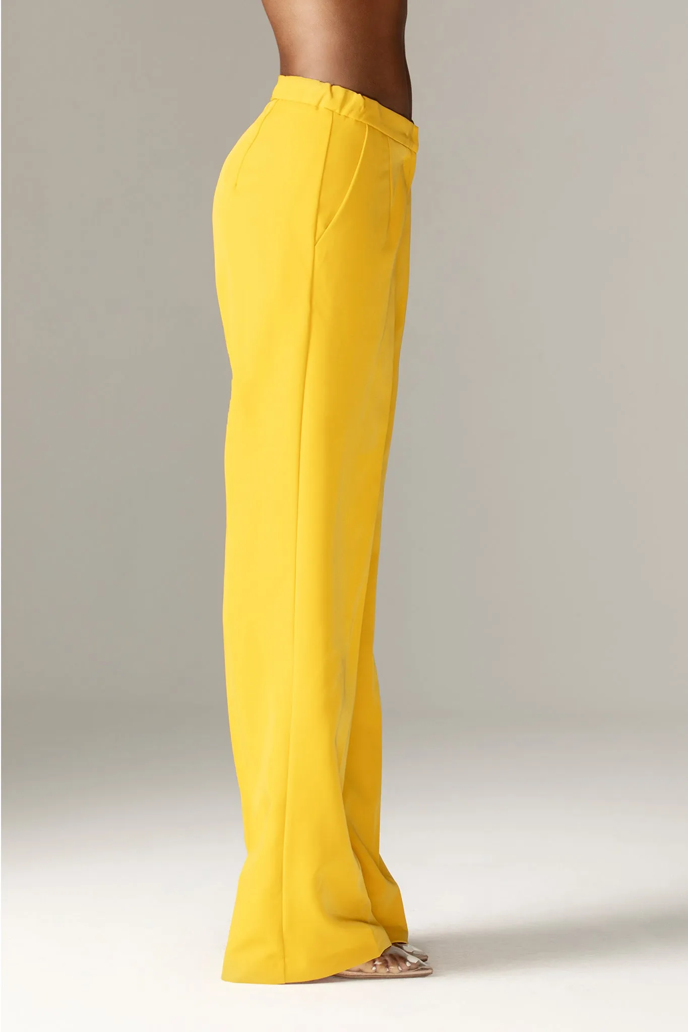 Niaz High Waist Wide Leg Pants (Yellow)