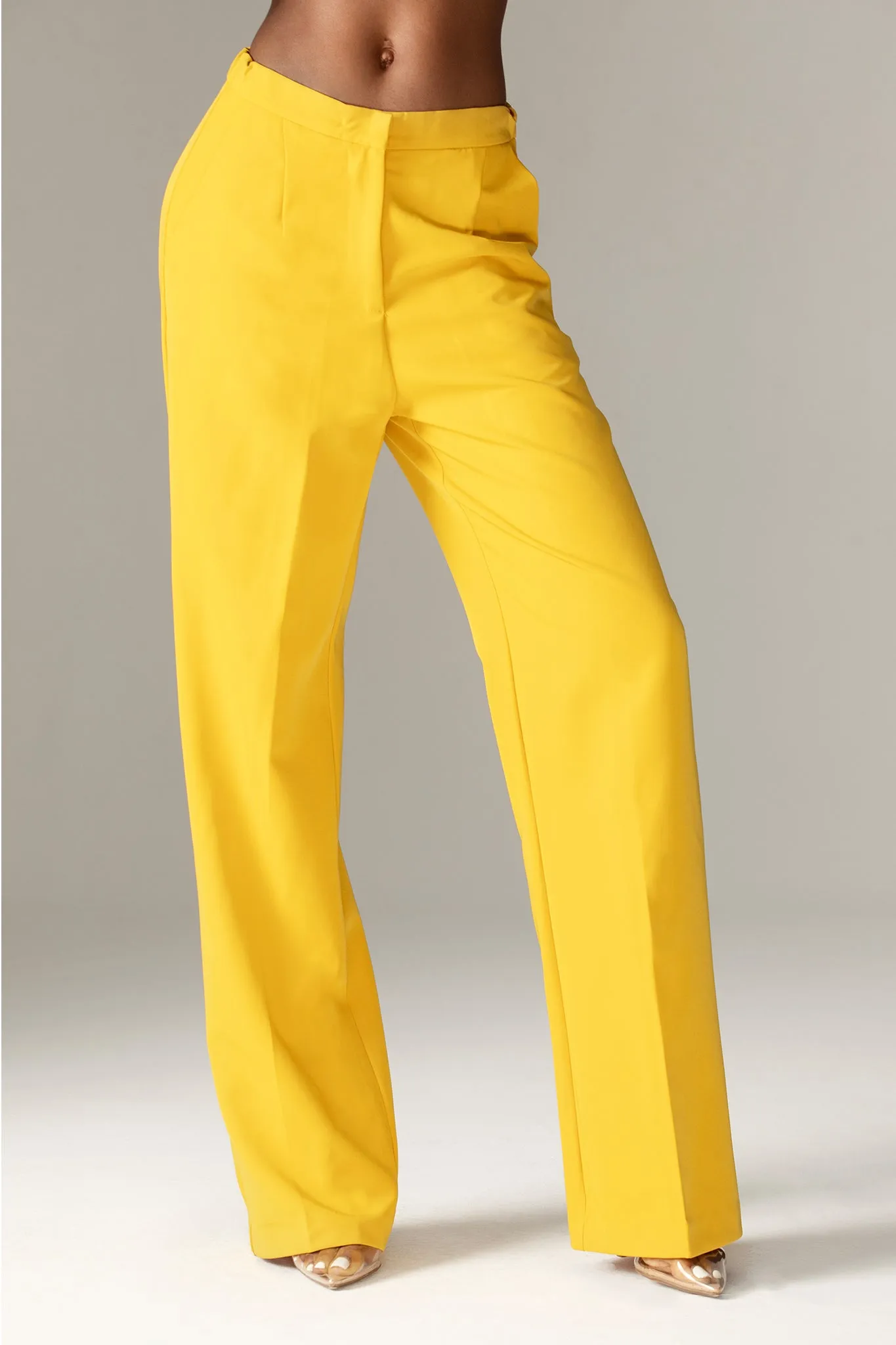 Niaz High Waist Wide Leg Pants (Yellow)