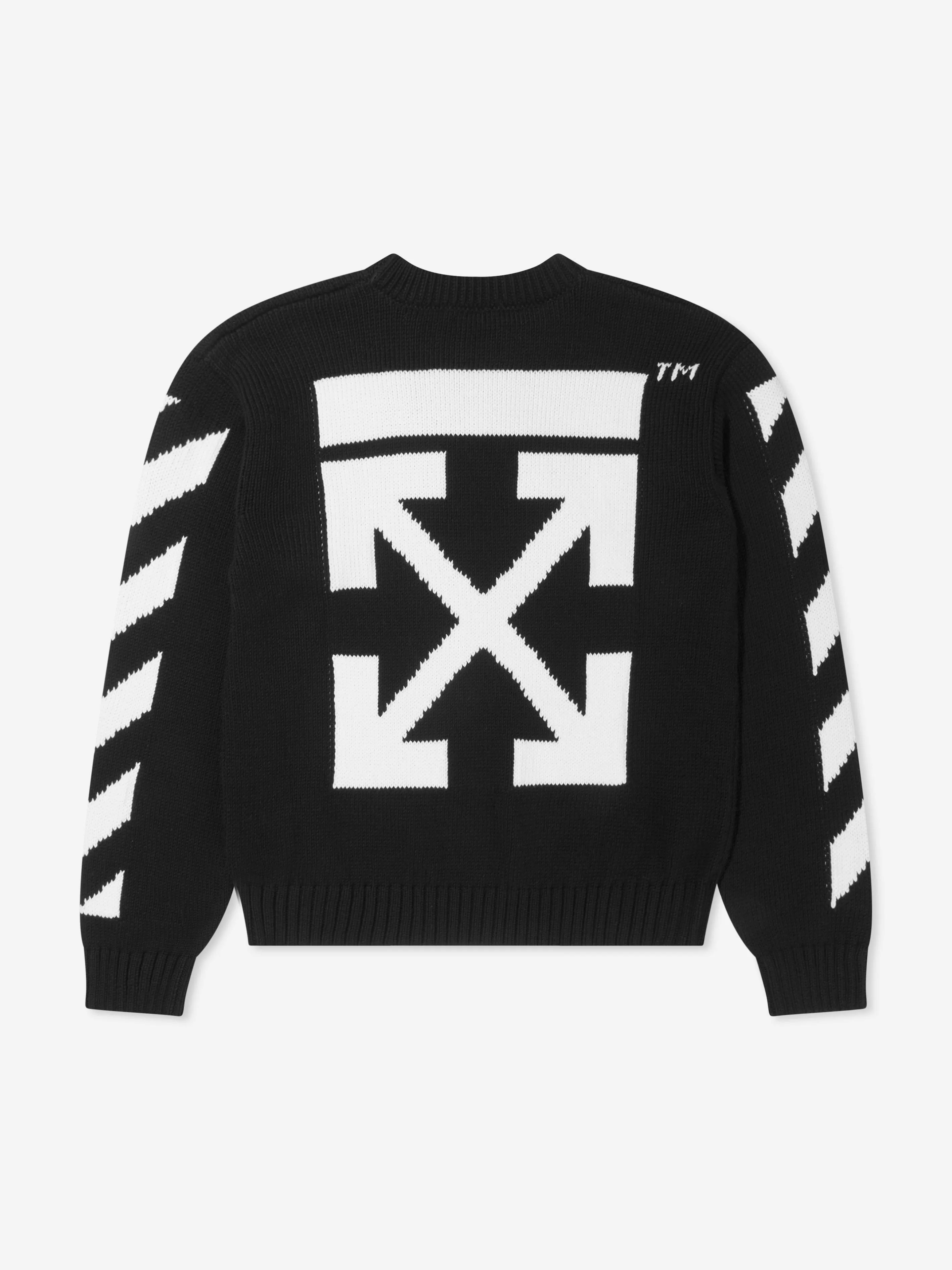 Off-White Boys Rubber Arrow Knit Sweatshirt in Black