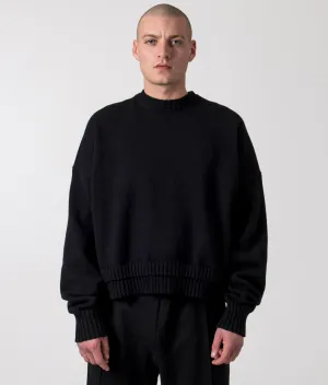 Oversized Cropped Lambswool Knitted Jumper V3