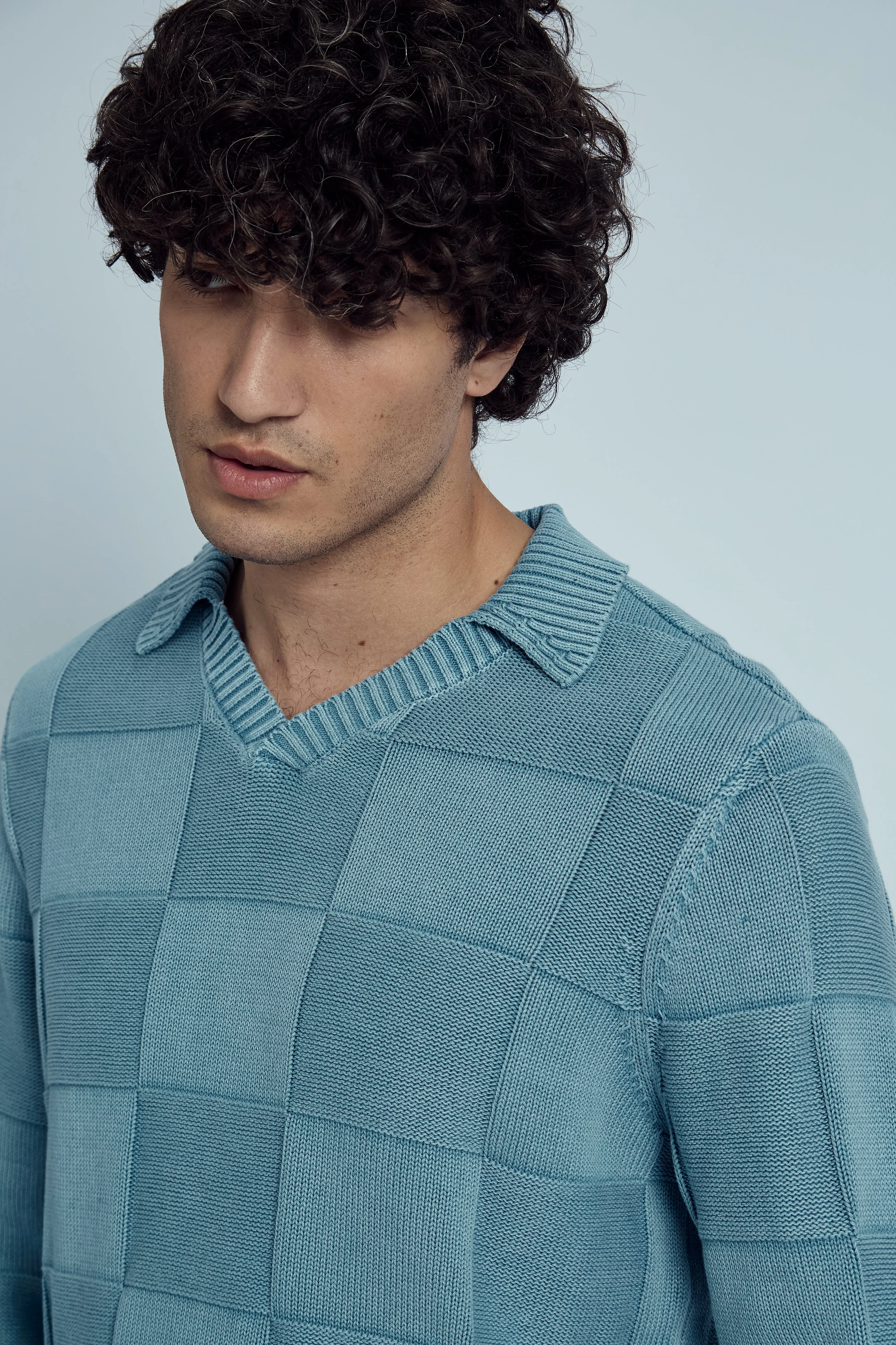 PATTON WEAVE KNIT POLO JUMPER