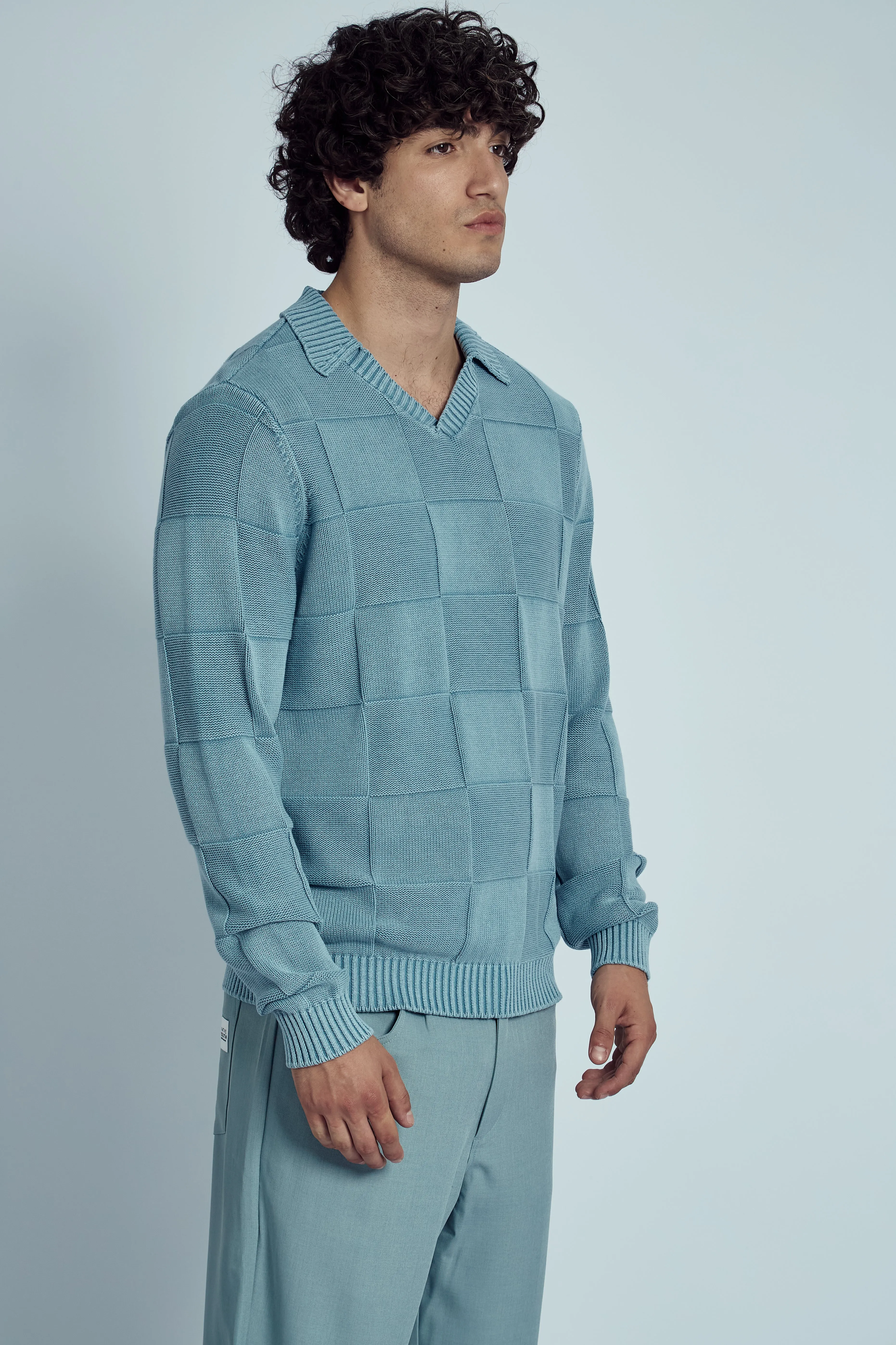 PATTON WEAVE KNIT POLO JUMPER