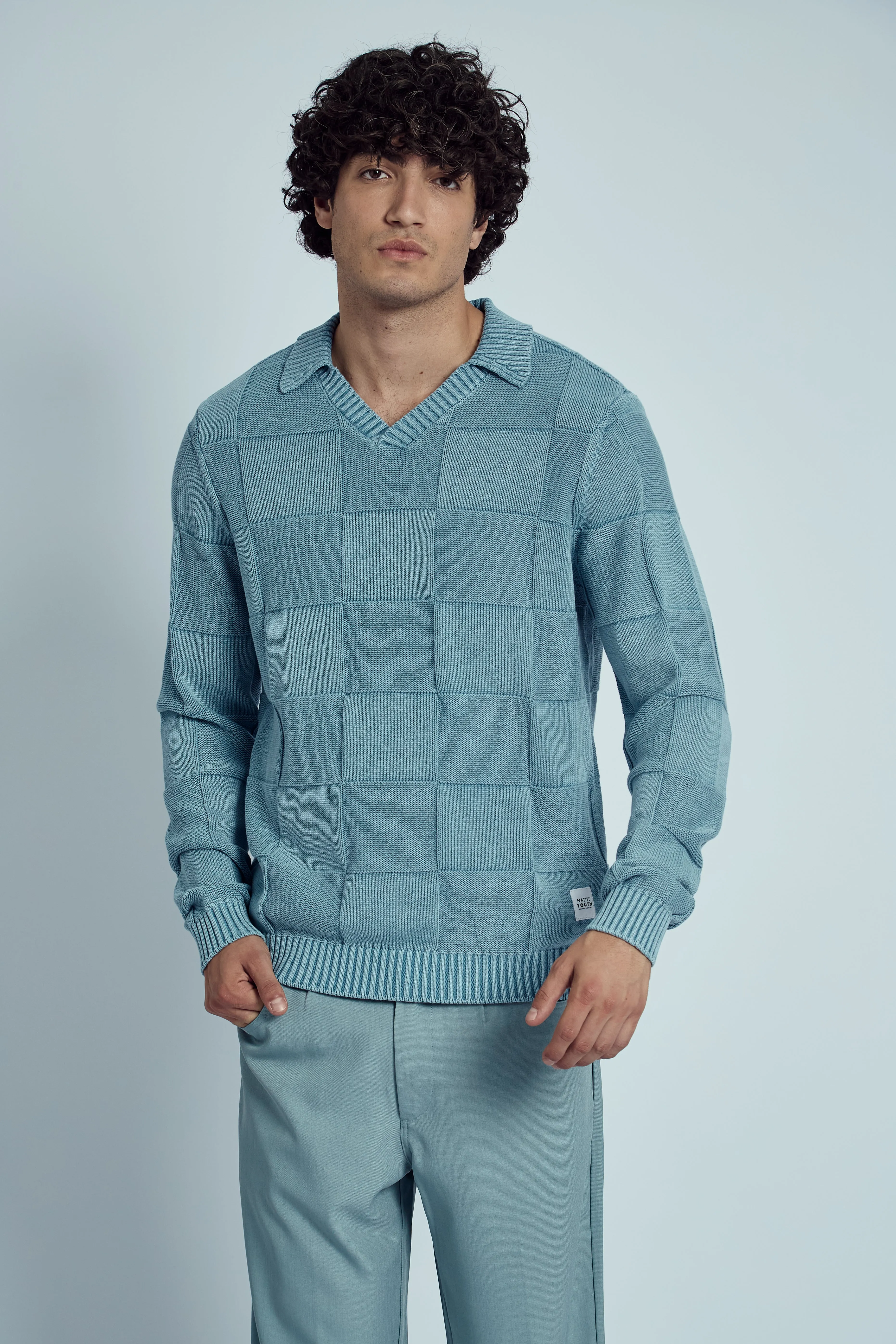 PATTON WEAVE KNIT POLO JUMPER